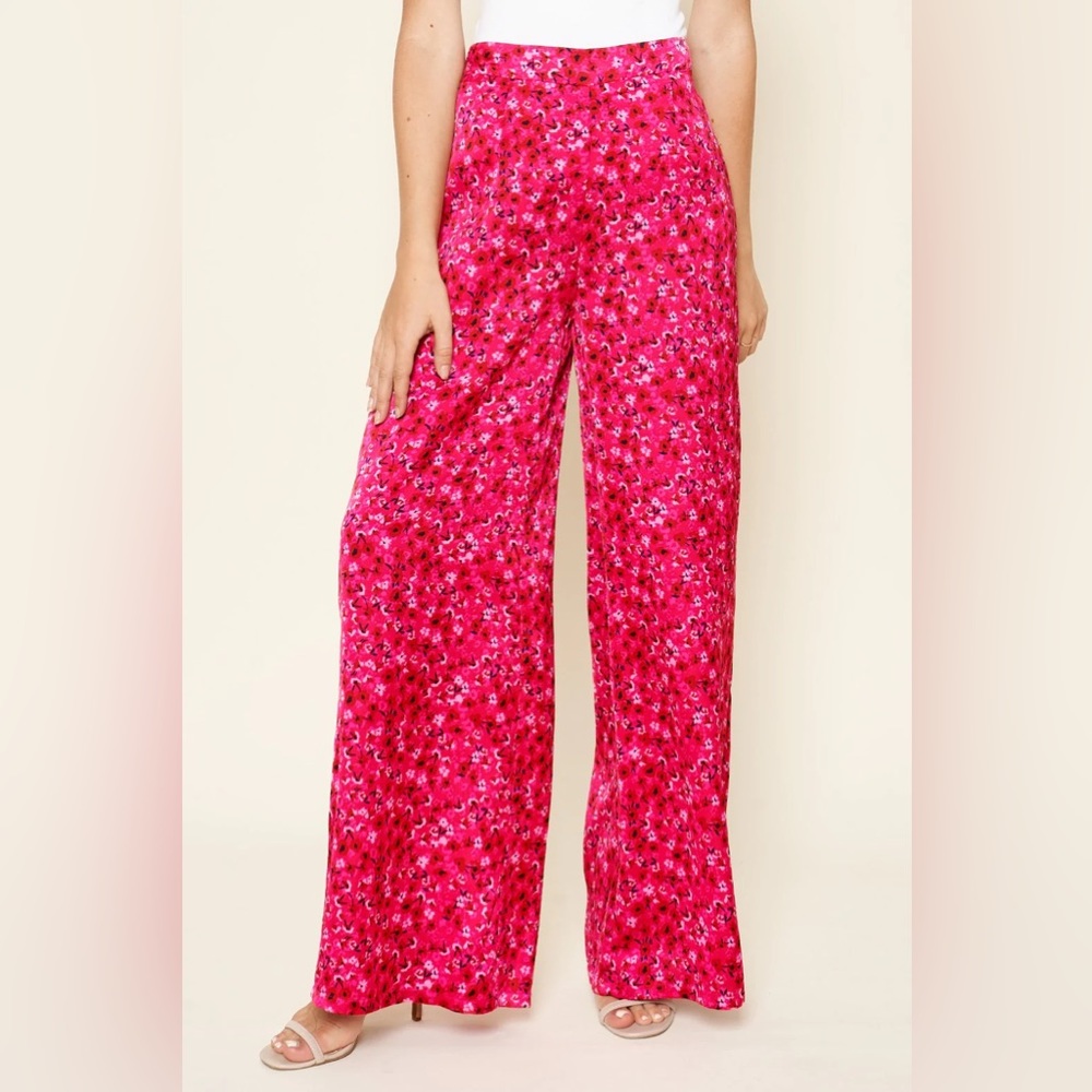 Sugar lips Zoya Floral Satin pants, flowy